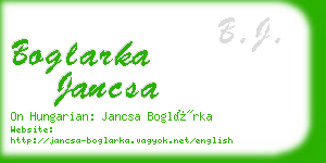 boglarka jancsa business card